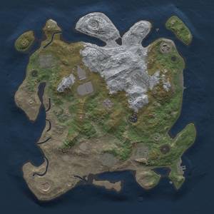 Thumbnail Rust Map: Procedural Map, Size: 3500, Seed: 72768319, 17 Monuments