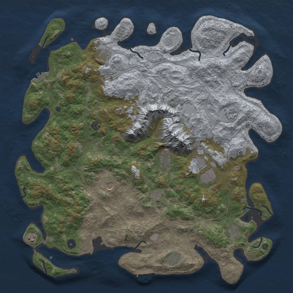 Rust Map: Procedural Map, Size: 5000, Seed: 753706, 18 Monuments