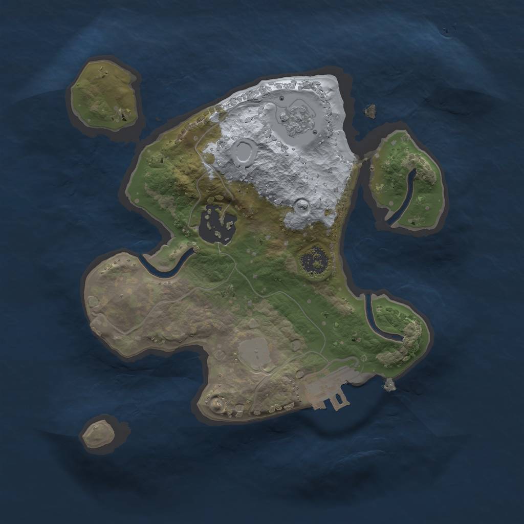 Rust Map: Procedural Map, Size: 2000, Seed: 453643462, 6 Monuments