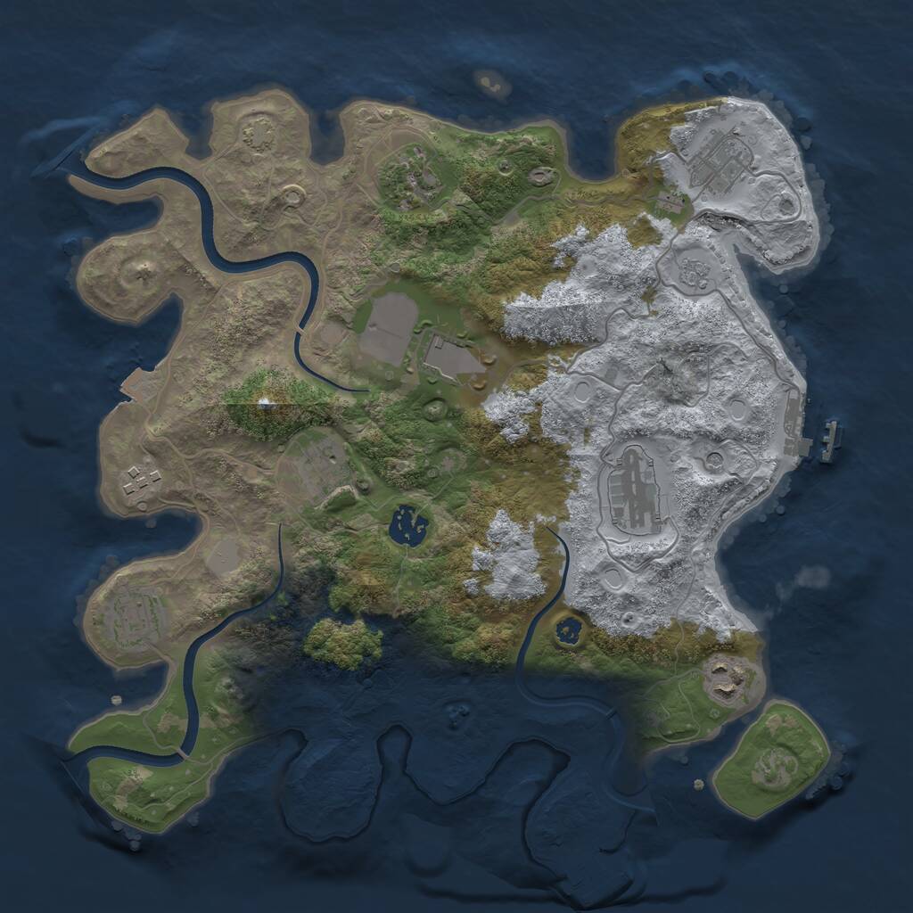 Rust Map: Procedural Map, Size: 3500, Seed: 541, 15 Monuments