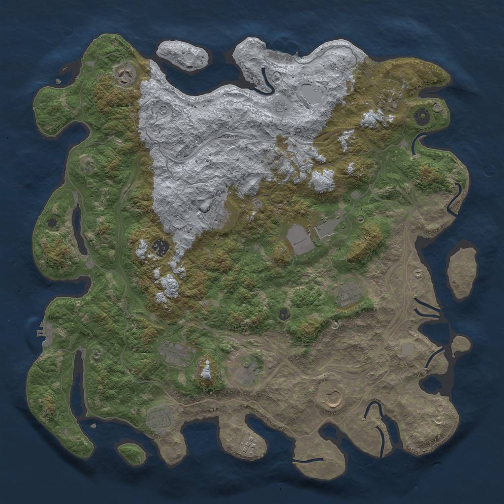 Rust Map: Procedural Map, Size: 4500, Seed: 110388476, 18 Monuments