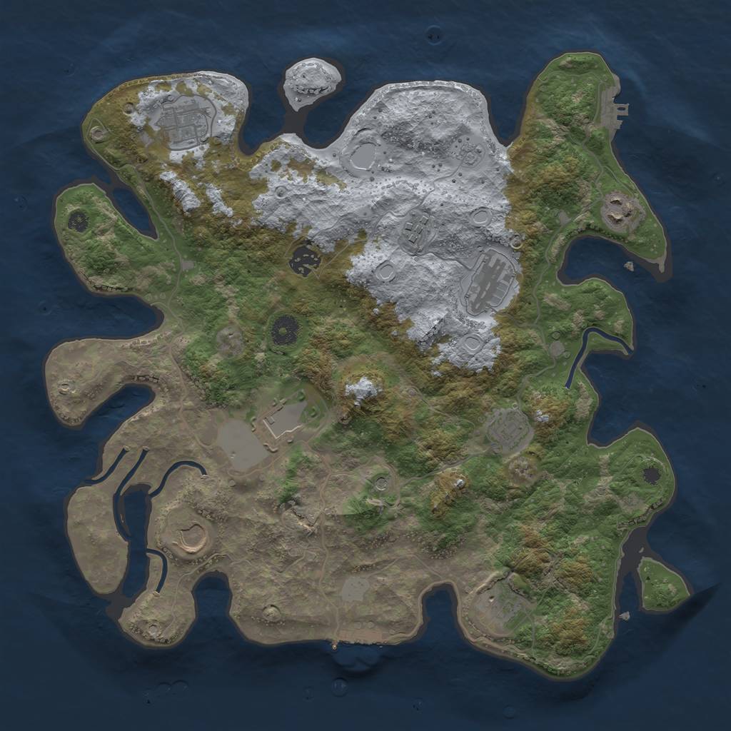 Rust Map: Procedural Map, Size: 3750, Seed: 5921841, 16 Monuments