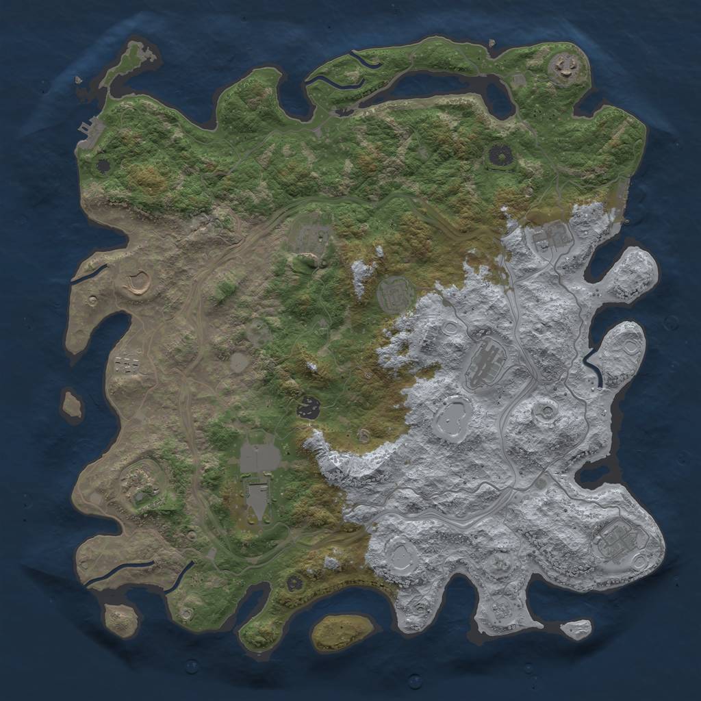 Rust Map: Procedural Map, Size: 4500, Seed: 1667768441, 18 Monuments