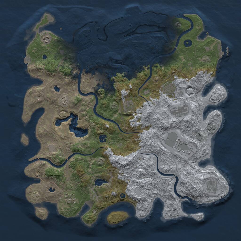 Rust Map: Procedural Map, Size: 4500, Seed: 1667768441, 16 Monuments