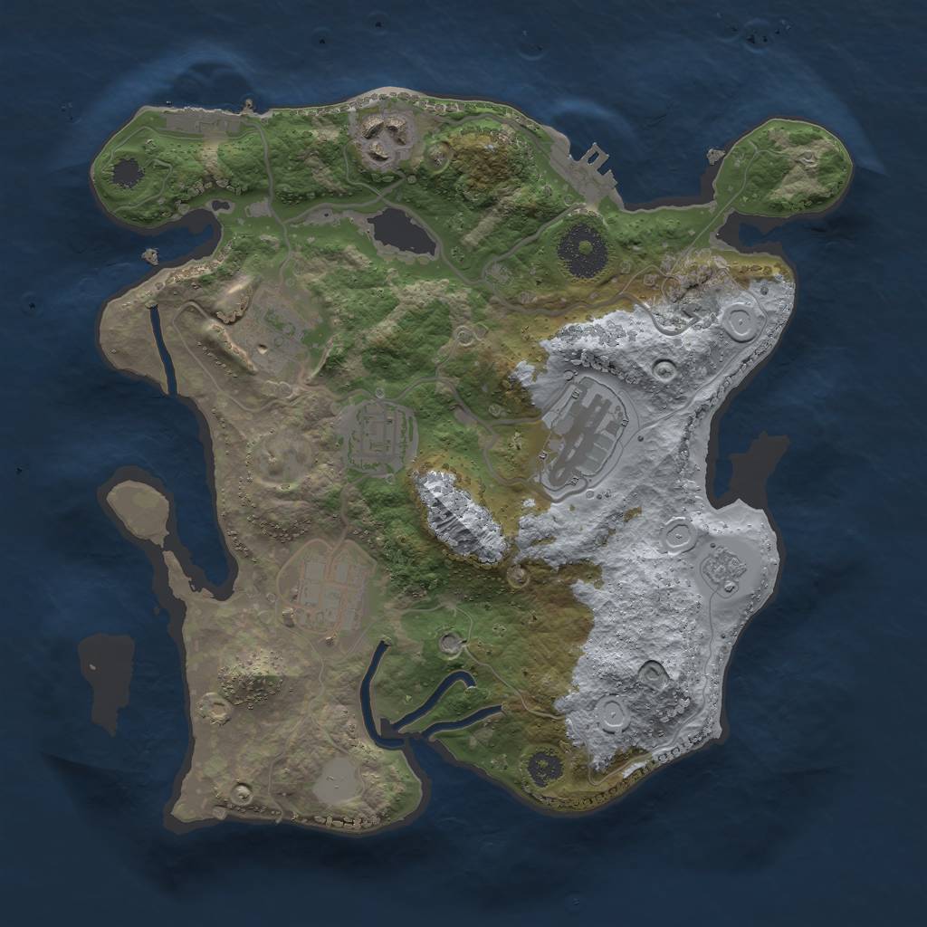 Rust Map: Procedural Map, Size: 2750, Seed: 6436152, 11 Monuments