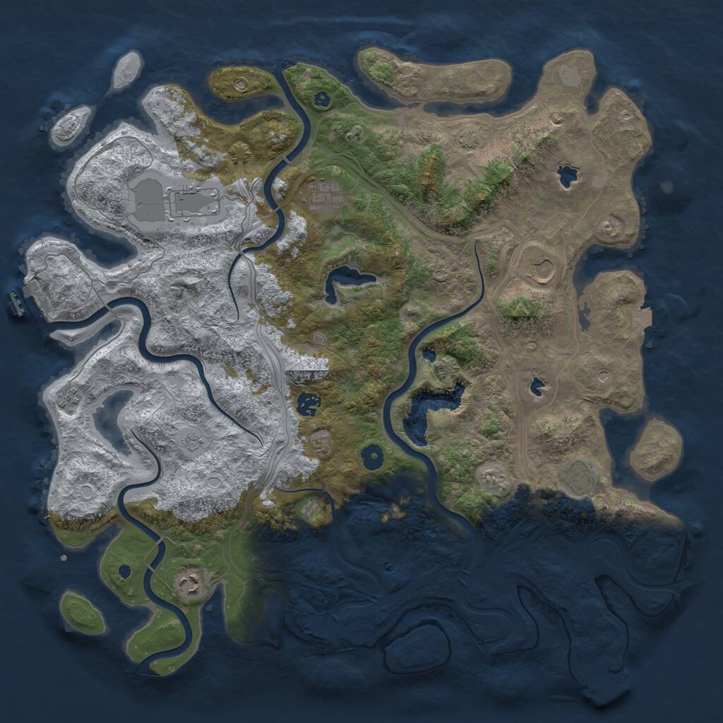 Rust Map: Procedural Map, Size: 4500, Seed: 1403538316, 13 Monuments