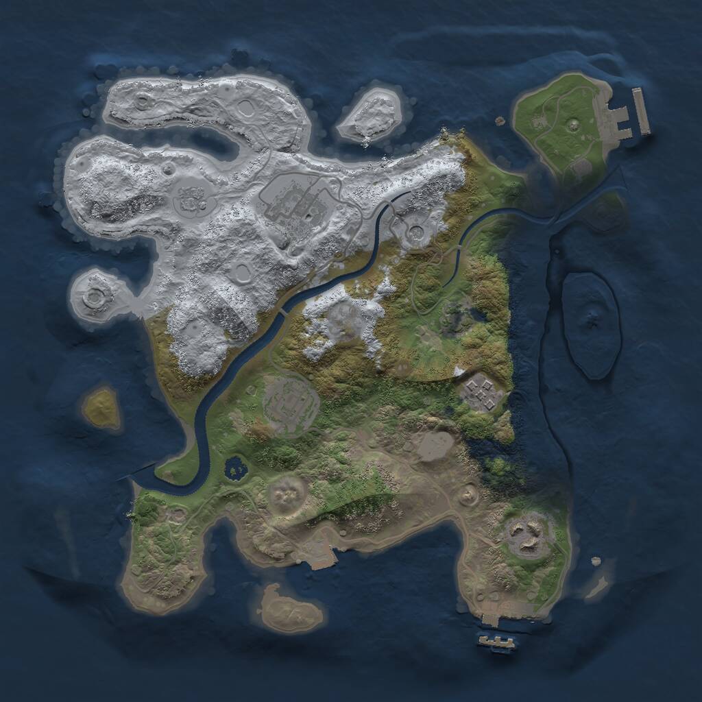 Rust Map: Procedural Map, Size: 3000, Seed: 1598138390, 10 Monuments