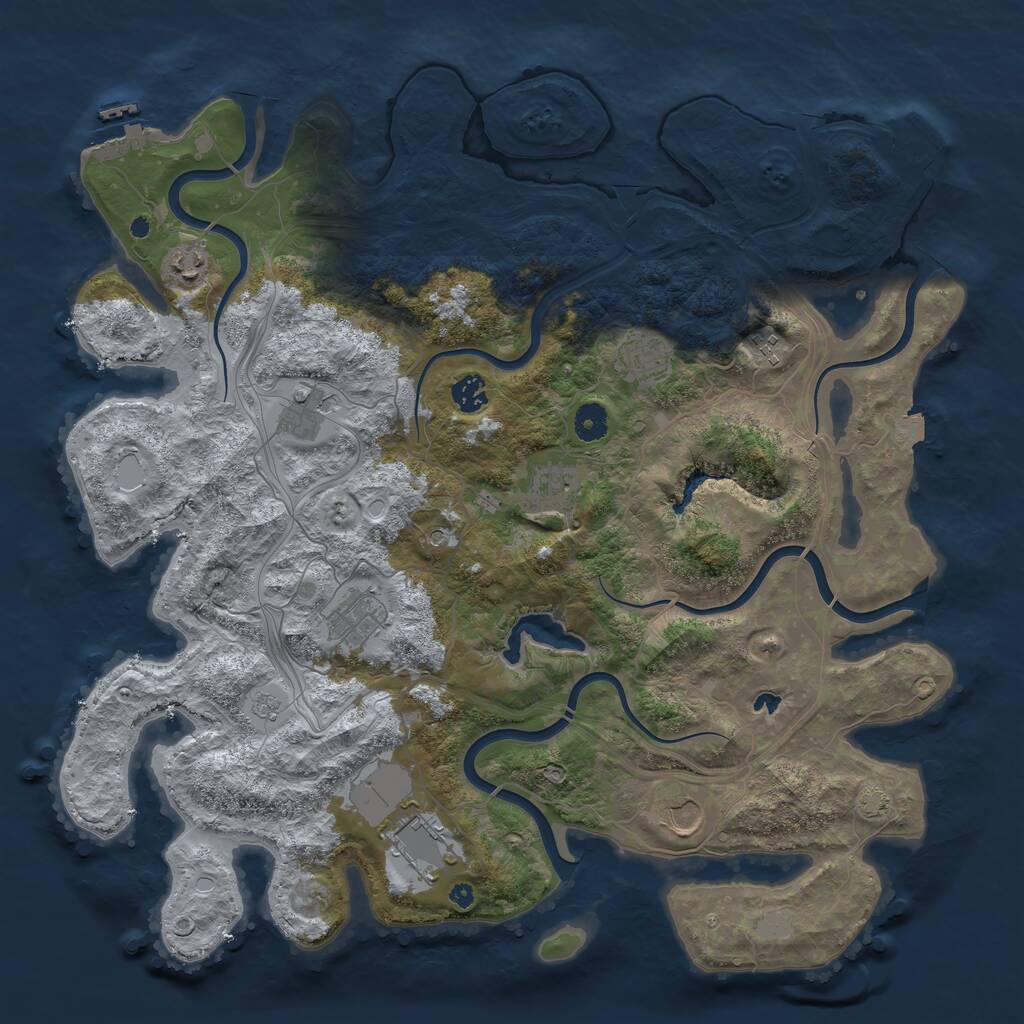 Rust Map: Procedural Map, Size: 4250, Seed: 70205, 15 Monuments