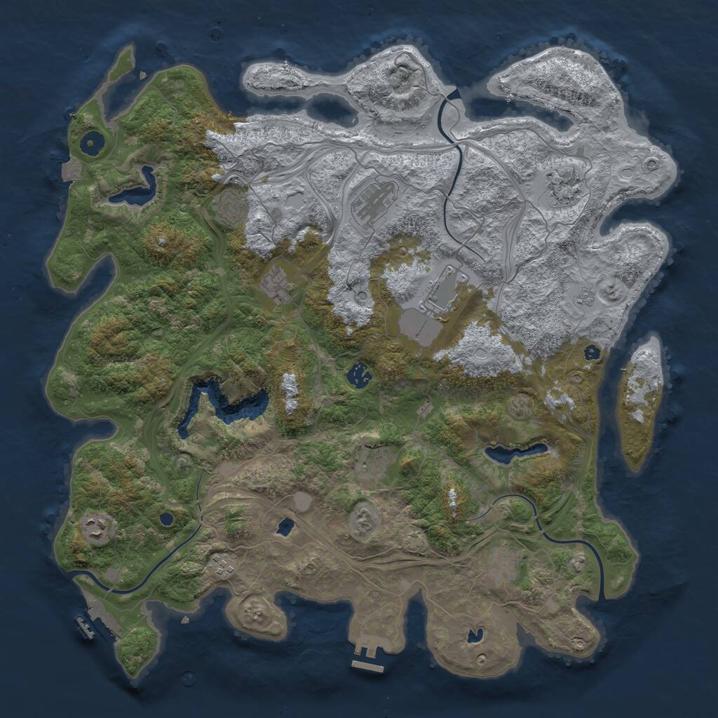 Rust Map: Procedural Map, Size: 4500, Seed: 9755794, 16 Monuments