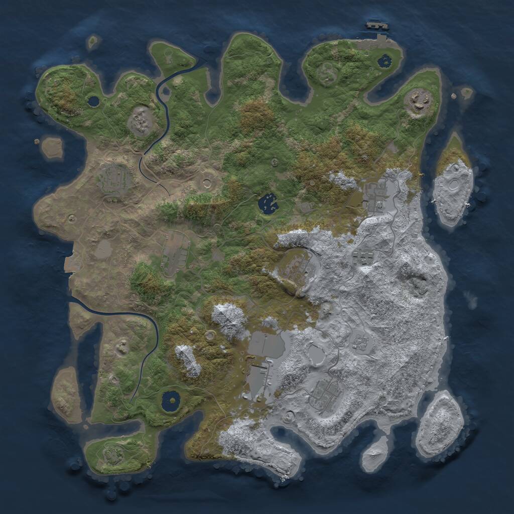 Rust Map: Procedural Map, Size: 3814, Seed: 5559718, 14 Monuments