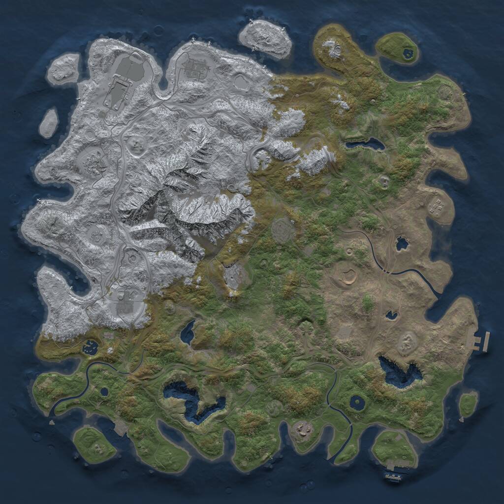 Rust Map: Procedural Map, Size: 5000, Seed: 546967463, 16 Monuments