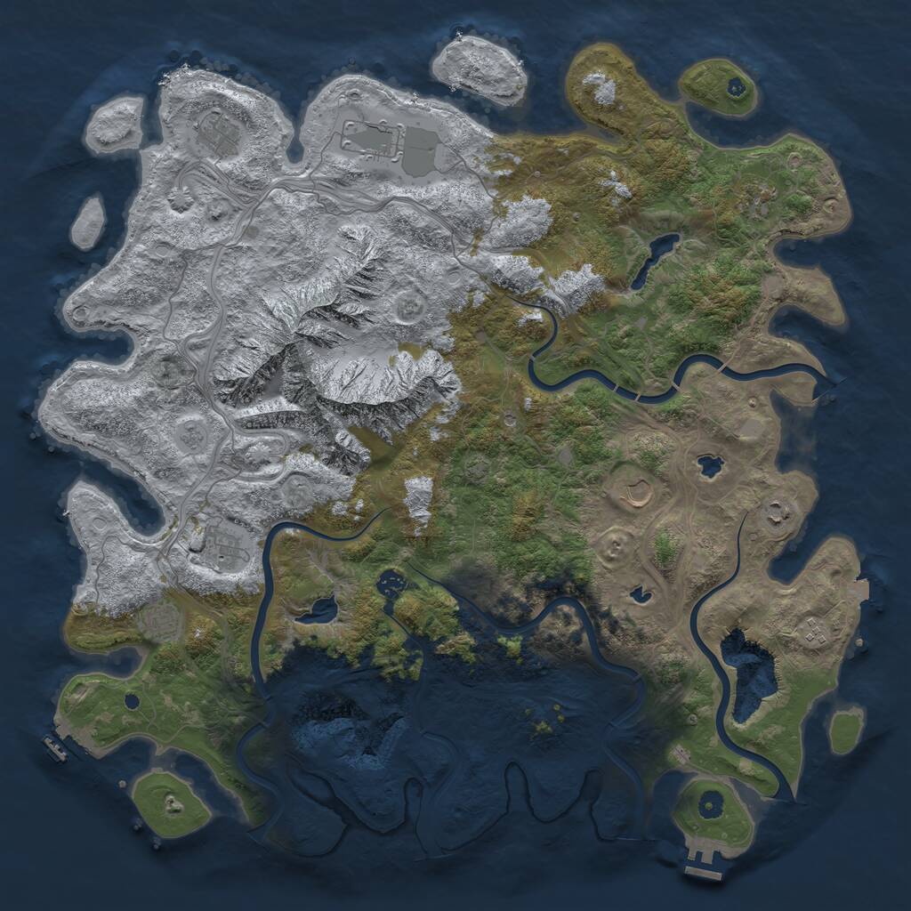 Rust Map: Procedural Map, Size: 5000, Seed: 546967463, 15 Monuments