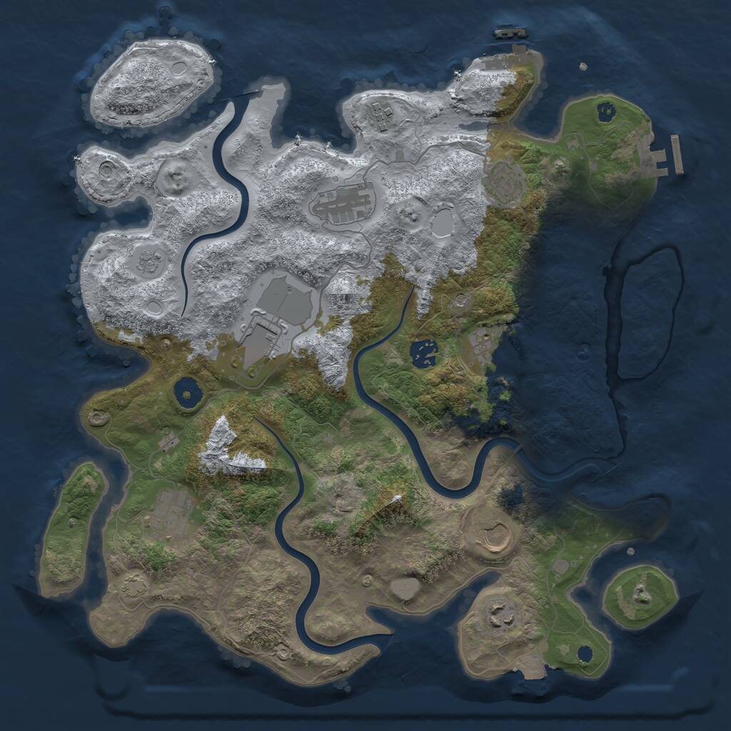 Rust Map: Procedural Map, Size: 3750, Seed: 148814336, 15 Monuments