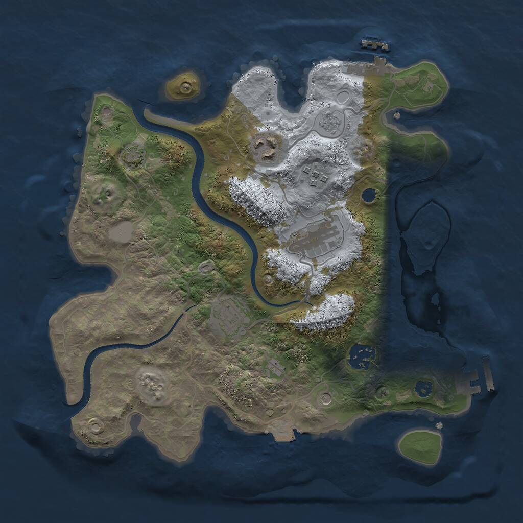 Rust Map: Procedural Map, Size: 3000, Seed: 322390459, 11 Monuments