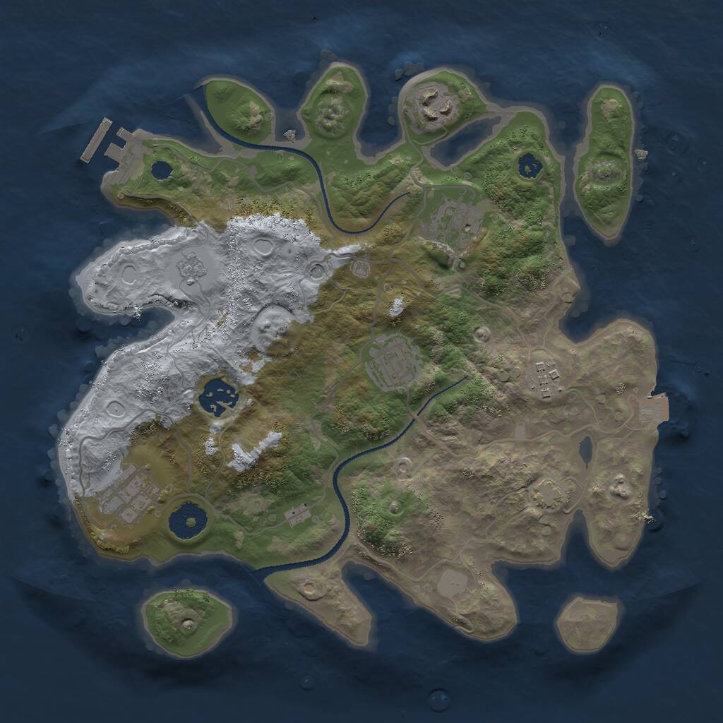 Rust Map: Procedural Map, Size: 3000, Seed: 273696936, 11 Monuments