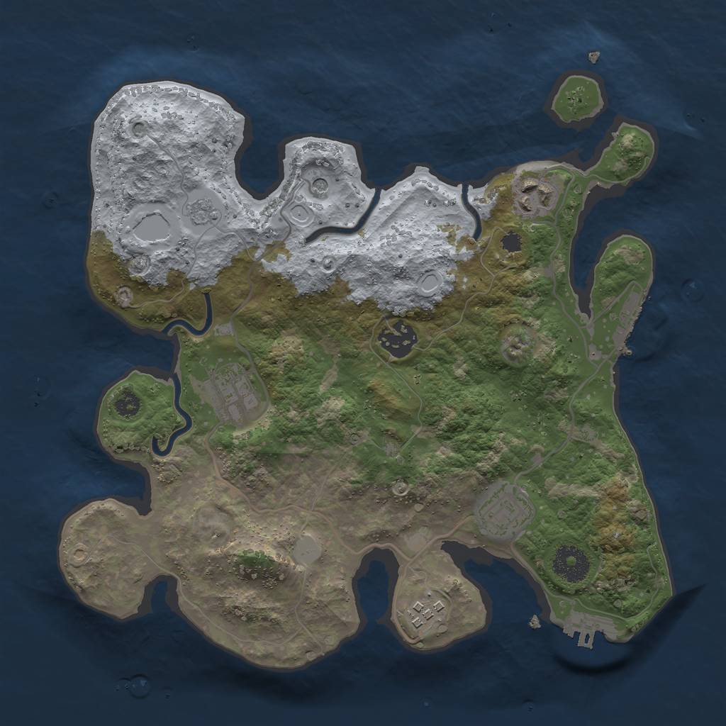 Rust Map: Procedural Map, Size: 3000, Seed: 849014056, 12 Monuments