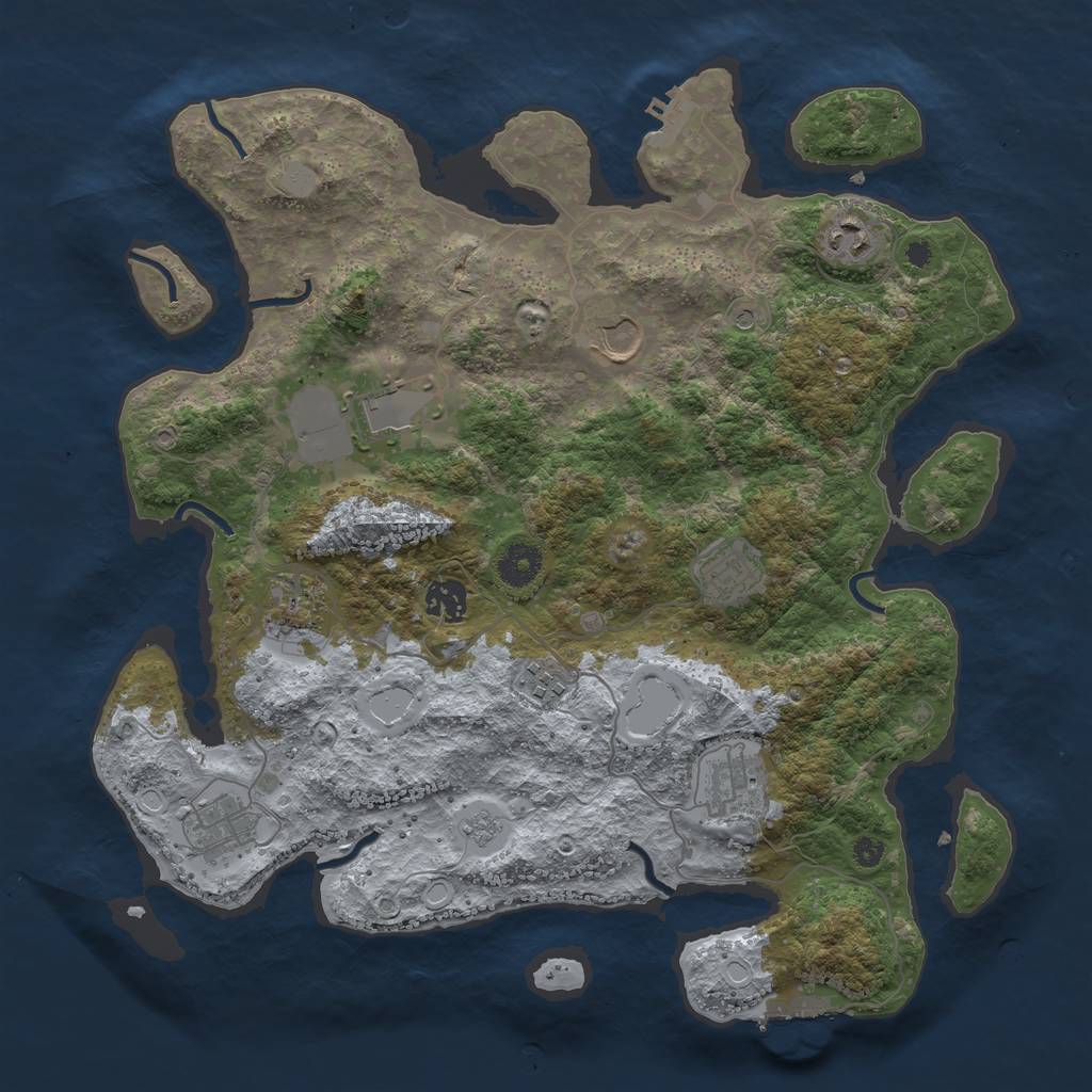 Rust Map: Procedural Map, Size: 3750, Seed: 567580500, 16 Monuments