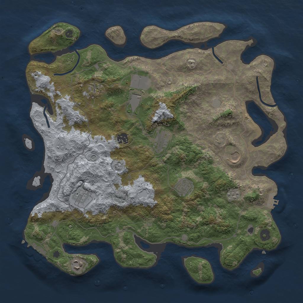 Rust Map: Procedural Map, Size: 4000, Seed: 20369588, 16 Monuments