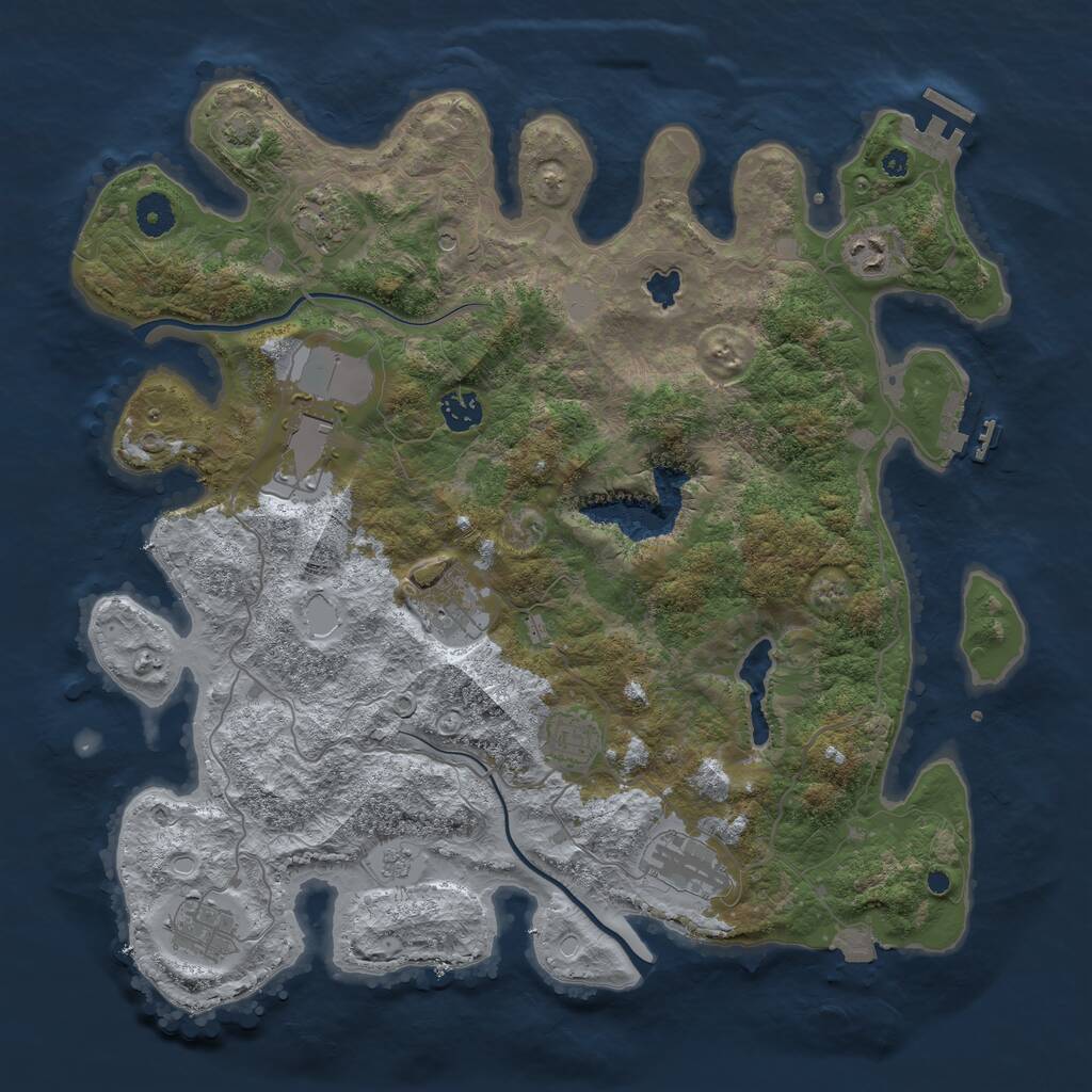 Rust Map: Procedural Map, Size: 4000, Seed: 2050370265, 14 Monuments