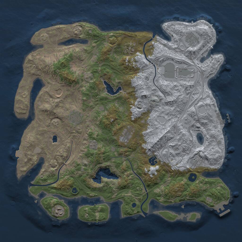 Rust Map: Procedural Map, Size: 4250, Seed: 881574326, 16 Monuments