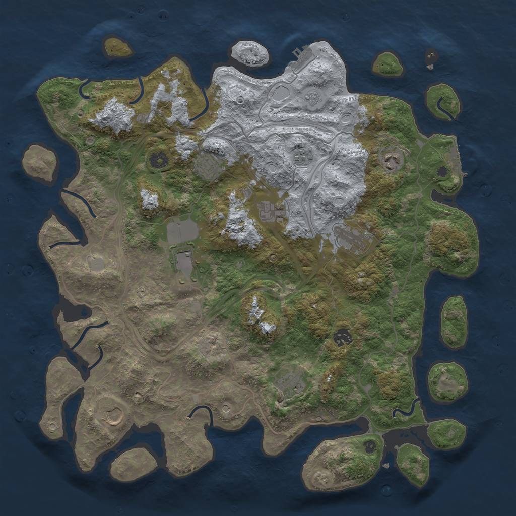 Rust Map: Procedural Map, Size: 4250, Seed: 1983190315, 16 Monuments