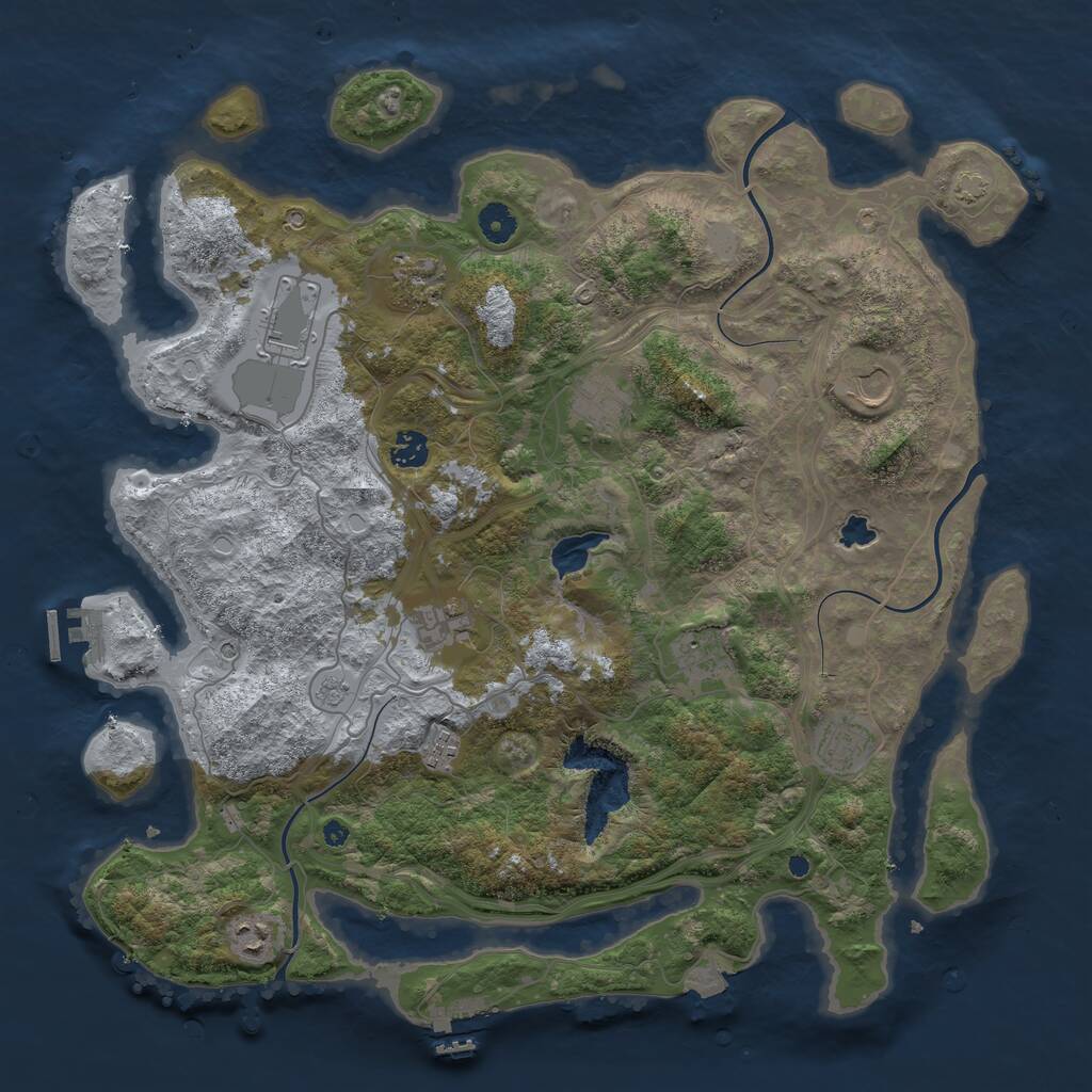 Rust Map: Procedural Map, Size: 4250, Seed: 1054091445, 16 Monuments