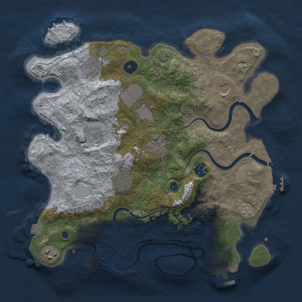 Rust Map: Procedural Map, Size: 3500, Seed: 62653066, 15 Monuments