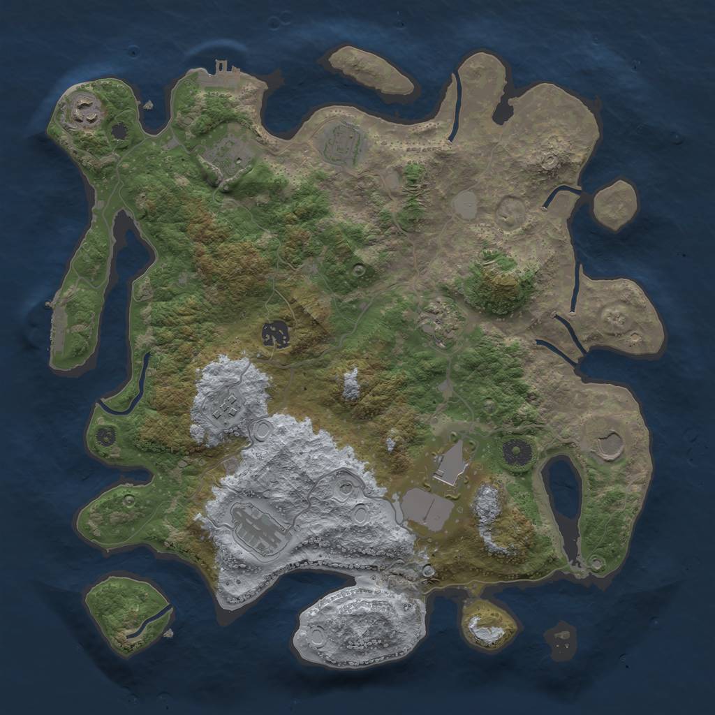 Rust Map: Procedural Map, Size: 3750, Seed: 122783572, 15 Monuments
