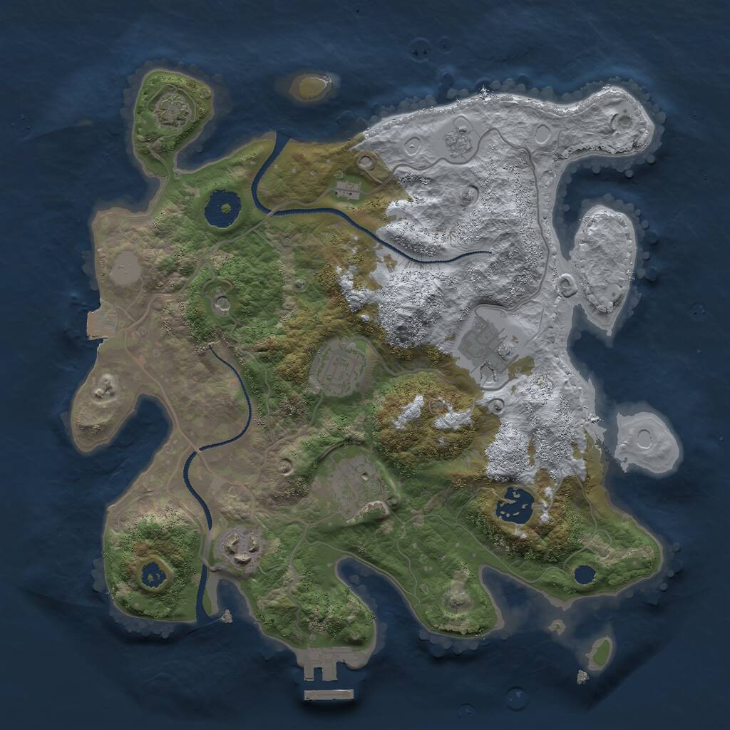 Rust Map: Procedural Map, Size: 3000, Seed: 779916089, 10 Monuments