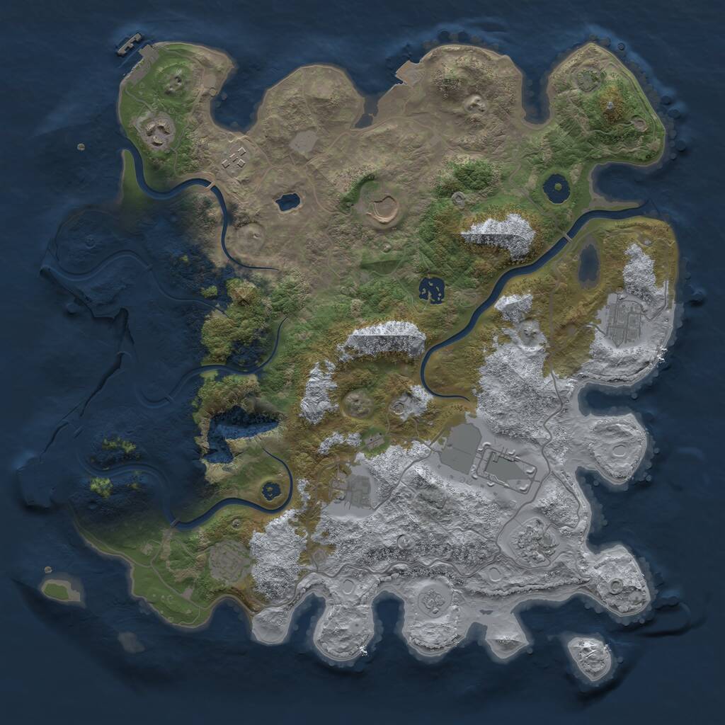 Rust Map: Procedural Map, Size: 4000, Seed: 116564, 15 Monuments