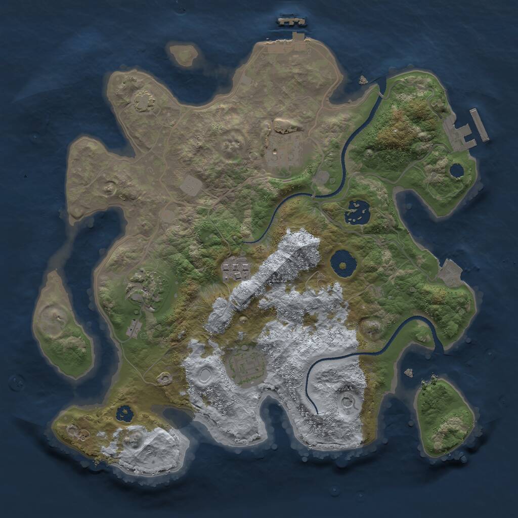 Rust Map: Procedural Map, Size: 3000, Seed: 1617524841, 10 Monuments