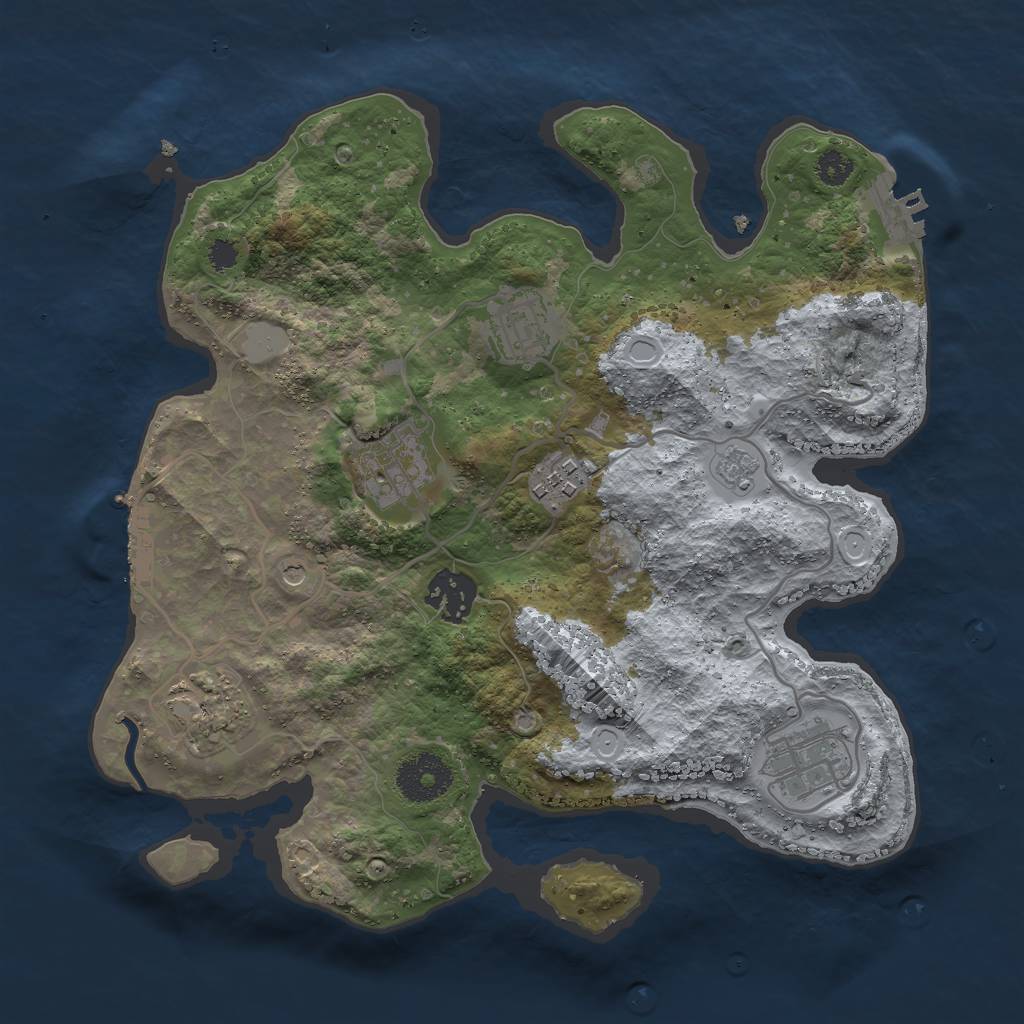 Rust Map: Procedural Map, Size: 3000, Seed: 1580329393, 13 Monuments