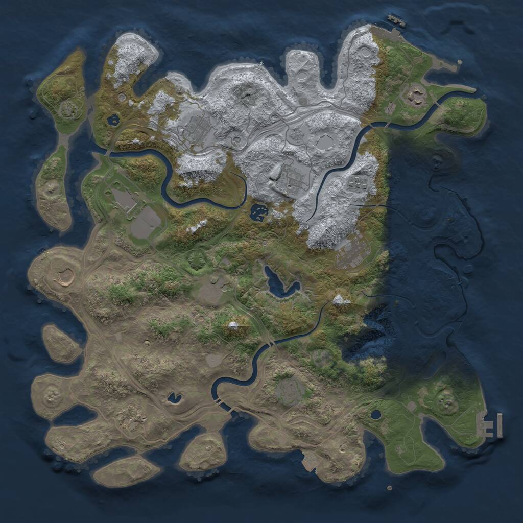Rust Map: Procedural Map, Size: 4333, Seed: 4111, 17 Monuments