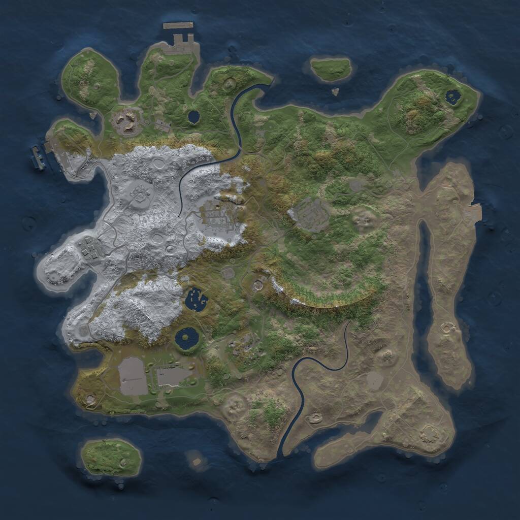 Rust Map: Procedural Map, Size: 3500, Seed: 130323, 13 Monuments