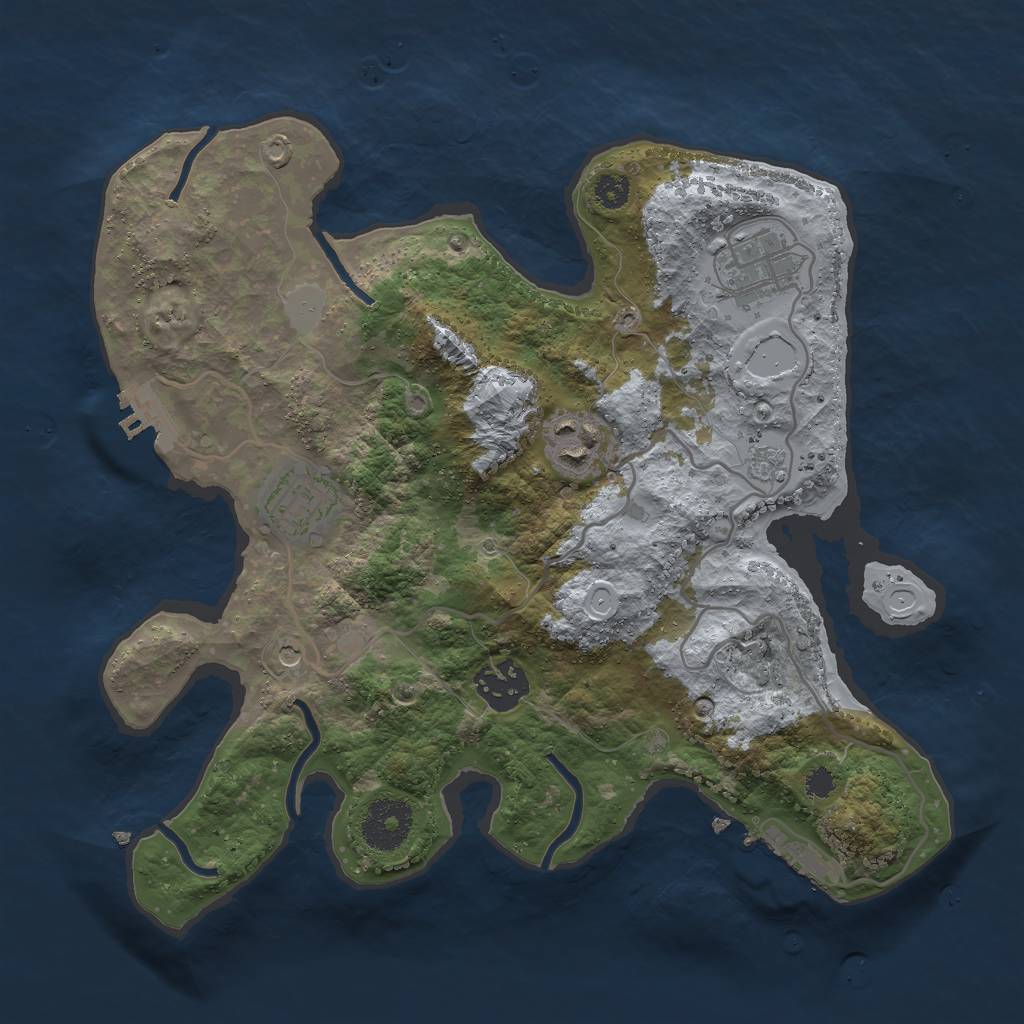 Rust Map: Procedural Map, Size: 3000, Seed: 1228020282, 11 Monuments