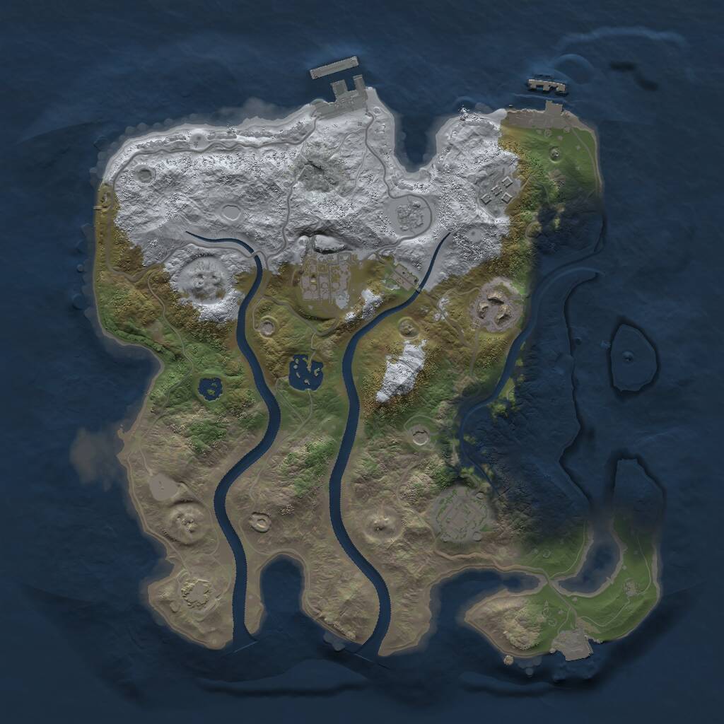 Rust Map: Procedural Map, Size: 3000, Seed: 22373, 11 Monuments