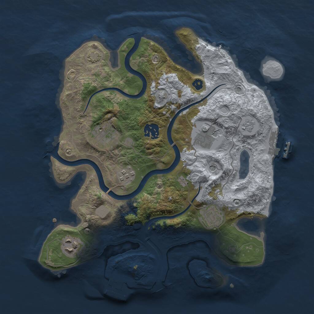 Rust Map: Procedural Map, Size: 3000, Seed: 1437094088, 12 Monuments