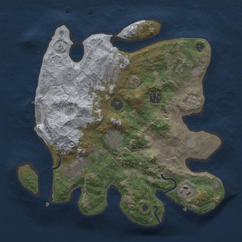 Rust Map: Procedural Map, Size: 3000, Seed: 467742, 13 Monuments