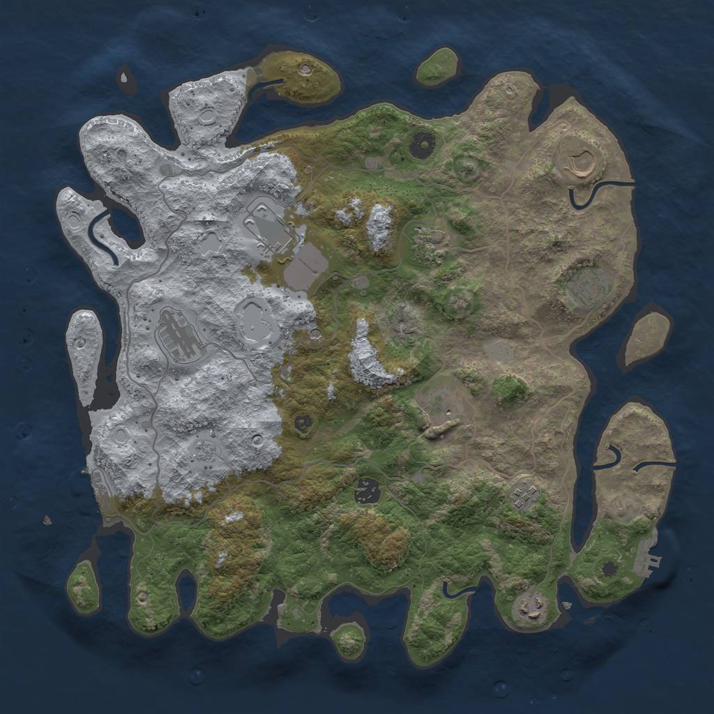 Rust Map: Procedural Map, Size: 4000, Seed: 941004385, 16 Monuments