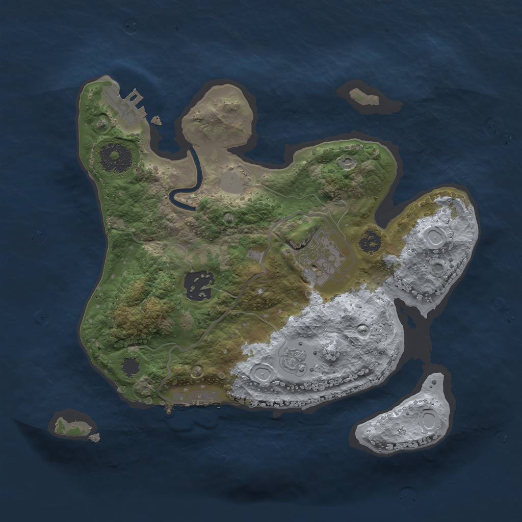 Rust Map: Procedural Map, Size: 2500, Seed: 111, 8 Monuments