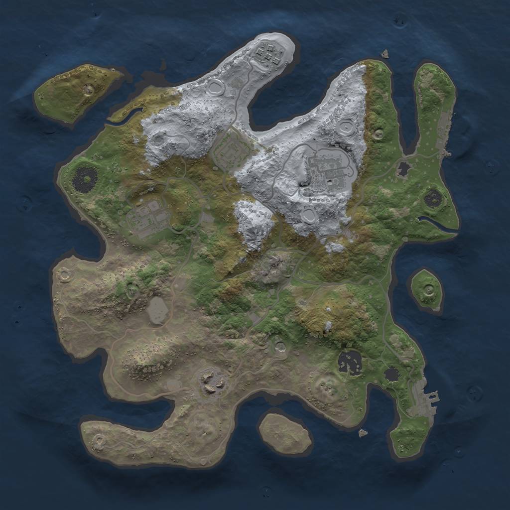 Rust Map: Procedural Map, Size: 3000, Seed: 1568188562, 12 Monuments