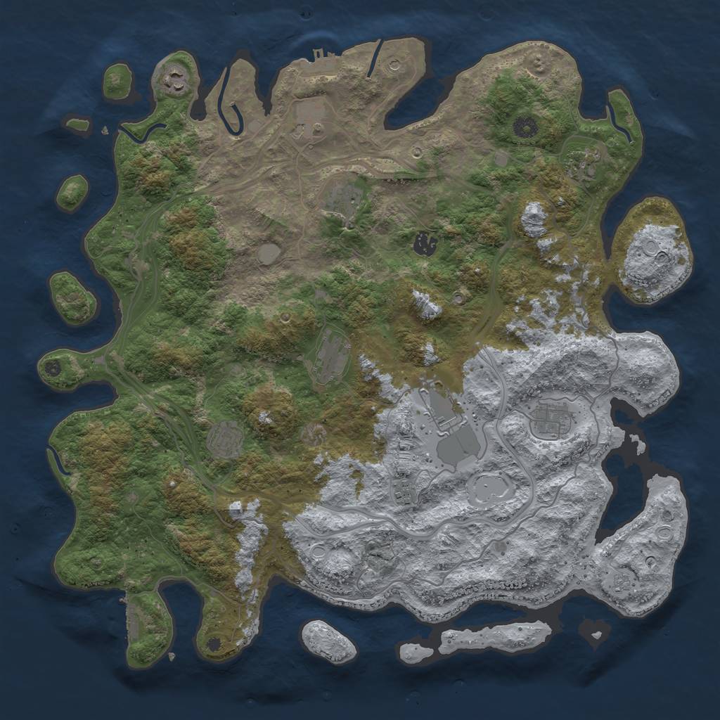 Rust Map: Procedural Map, Size: 4500, Seed: 1815250905, 17 Monuments