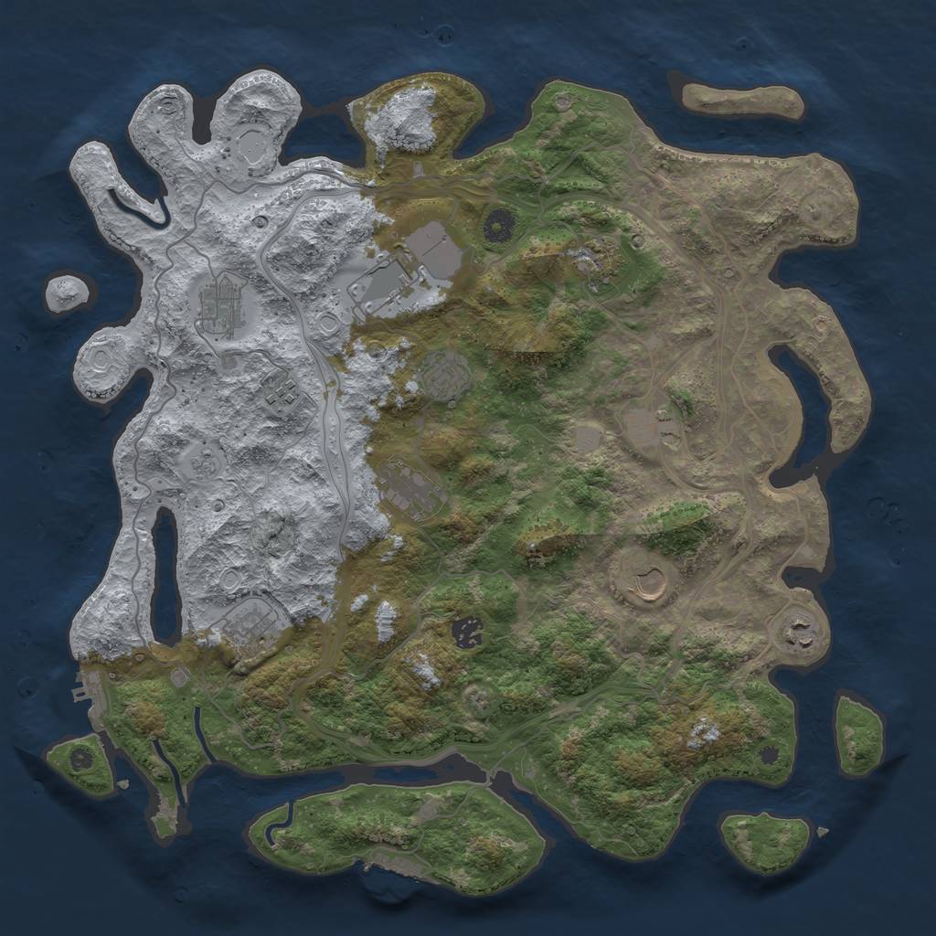 Rust Map: Procedural Map, Size: 4250, Seed: 487797897, 17 Monuments