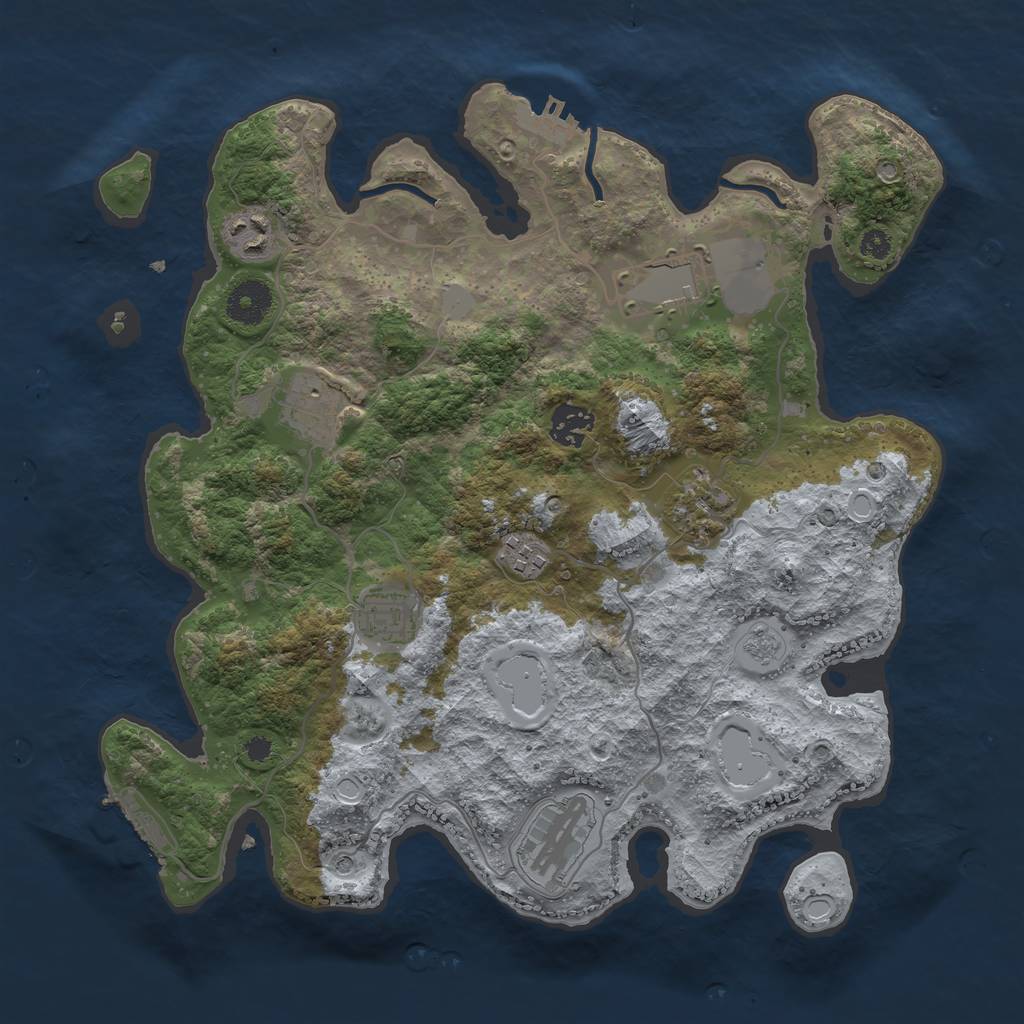 Rust Map: Procedural Map, Size: 3500, Seed: 1538187193, 15 Monuments