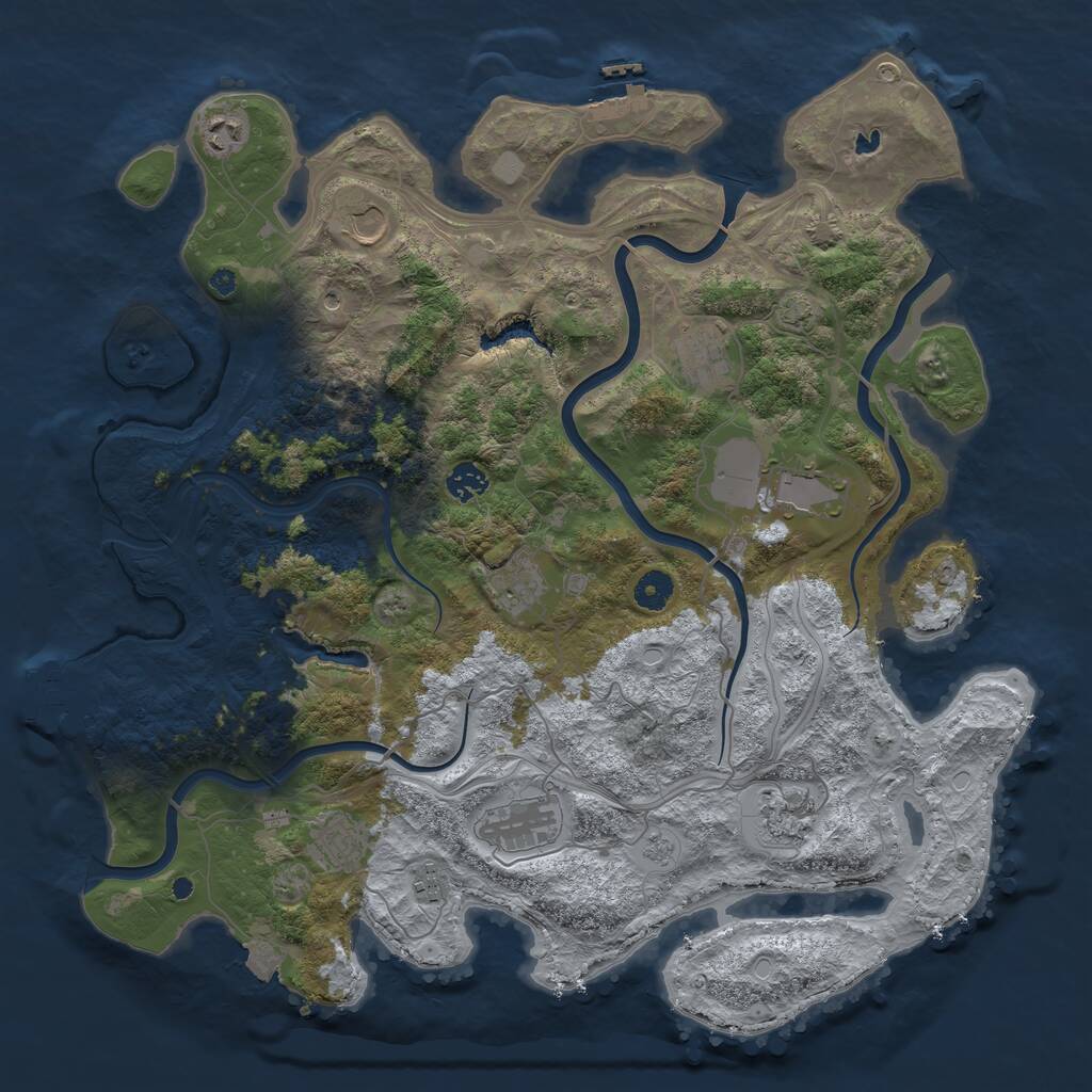 Rust Map: Procedural Map, Size: 4250, Seed: 3337, 16 Monuments