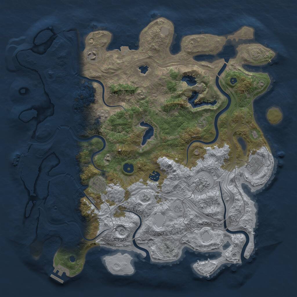 Rust Map: Procedural Map, Size: 4250, Seed: 2036653733, 12 Monuments