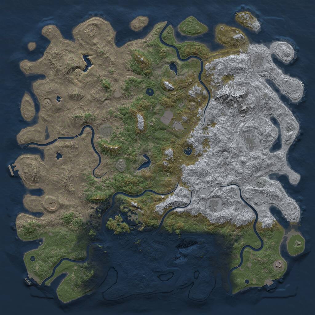 Rust Map: Procedural Map, Size: 6000, Seed: 20110119, 17 Monuments