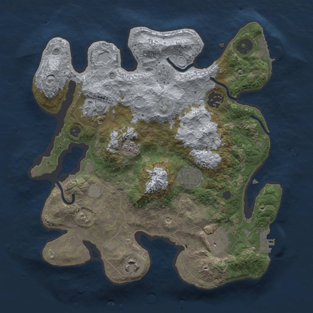 Rust Map: Procedural Map, Size: 3000, Seed: 1309612953, 13 Monuments