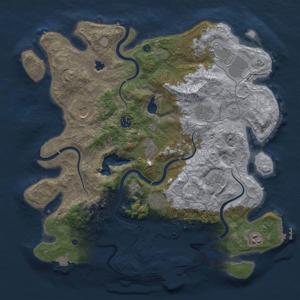 Rust Map: Procedural Map, Size: 4000, Seed: 224943146, 16 Monuments