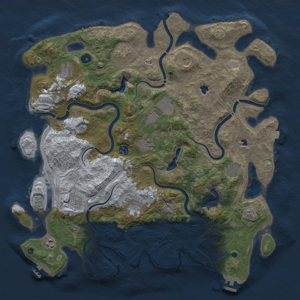 Rust Map: Procedural Map, Size: 4500, Seed: 45900, 17 Monuments